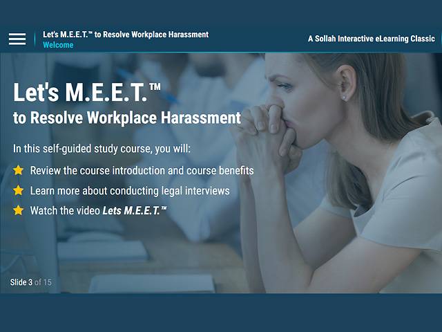 Let's M.E.E.T.™ to Resolve Workplace Harassment (eLearning Classic)