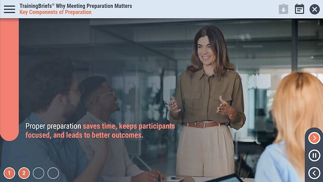 TrainingBriefs® Why Meeting Preparation Matters
