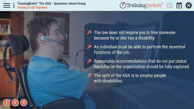 TrainingBriefs® The ADA - Questions About Hiring